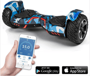 Kiwi eRide Kiwi eRide CHIC OFFROAD hoverboard CAMOUFLAGE BLUE with bluetooth speaker CHIC OFFROAD hoverboard CAMOUFLAGE BLUE with bluetooth speaker