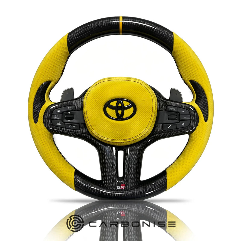 Supra Steering Wheel (Carbon Fiber+Perforated Leather)#11 by CARBONISE