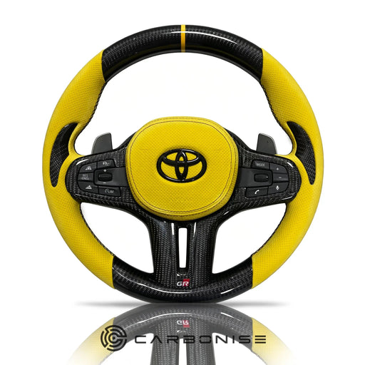 Supra Steering Wheel (Carbon Fiber+Perforated Leather)#11 by CARBONISE