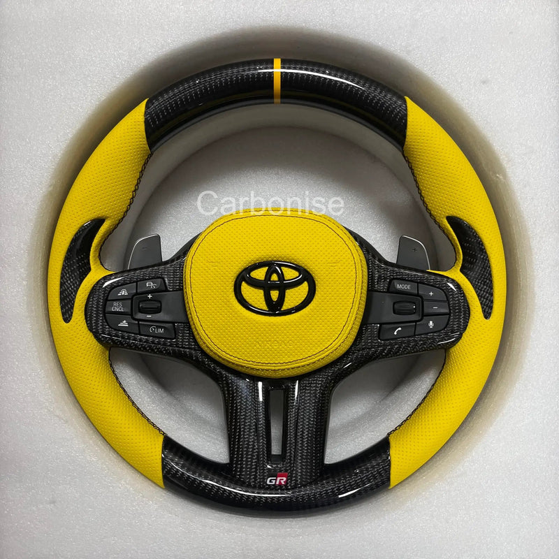 Supra Steering Wheel (Carbon Fiber+Perforated Leather)#11 by CARBONISE