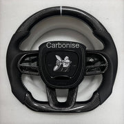 Dodge Steering Wheel(Carbon Fiber+Perforated Leather)#01 by CARBONISE