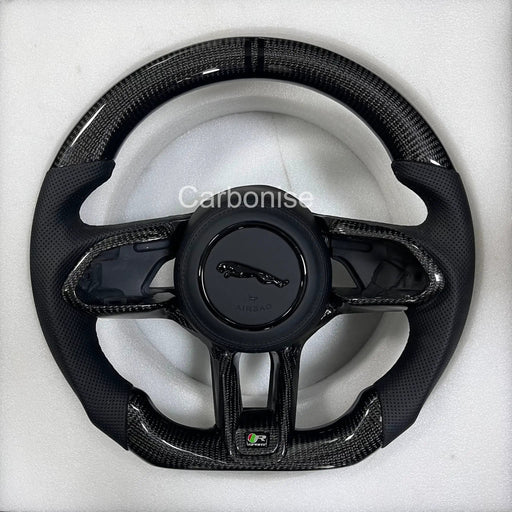 Jaguar Steering Wheel (Carbon Fiber+Perforated Leather)@4 by CARBONISE