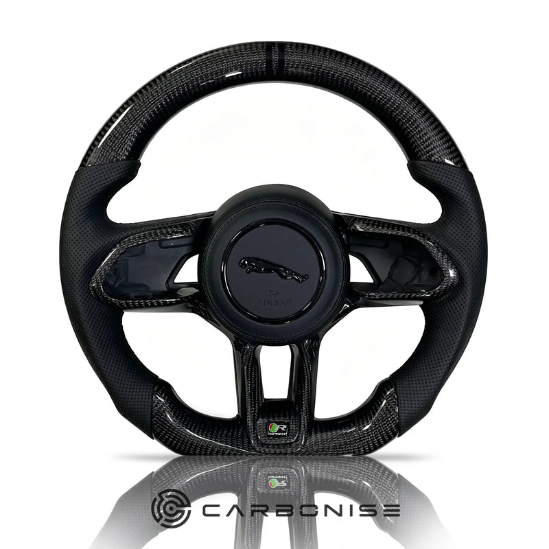 Jaguar Steering Wheel (Carbon Fiber+Perforated Leather)@4 by CARBONISE