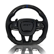 Dodge Steering Wheel(Carbon Fiber+Perforated Leather)#02 by CARBONISE