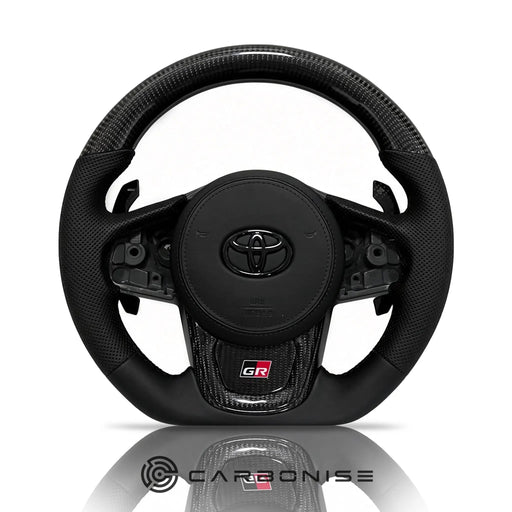 Supra Steering Wheel(Carbon Fiber+Perforated Leather)#09 by CARBONISE
