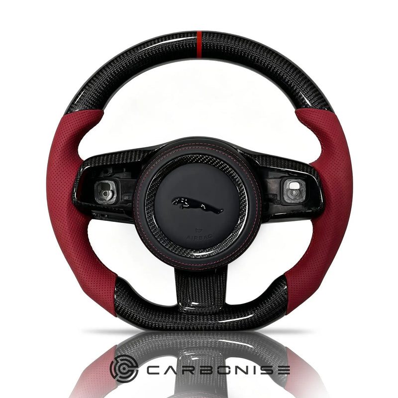 Jaguar Steering Wheel (Carbon Fiber+Perforated Leather) @5 by CARBONISE