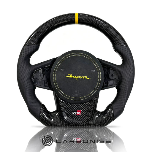 Supra Steering Wheel(Carbon Fiber+Perforated Leather) #08 by CARBONISE