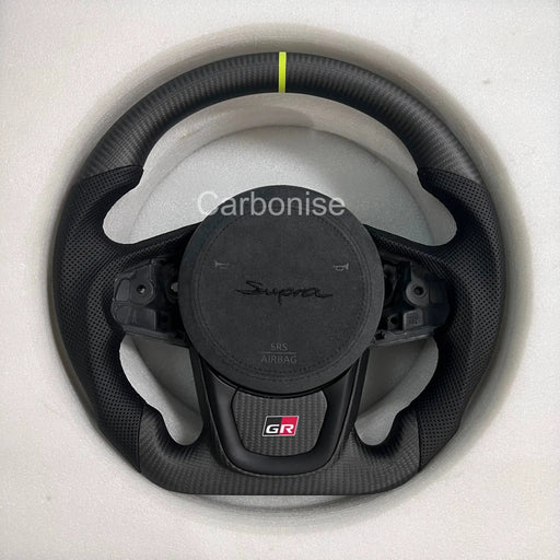 Supra Steering Wheel(Matte Carbon Fiber+Alcantara) #07 by CARBONISE