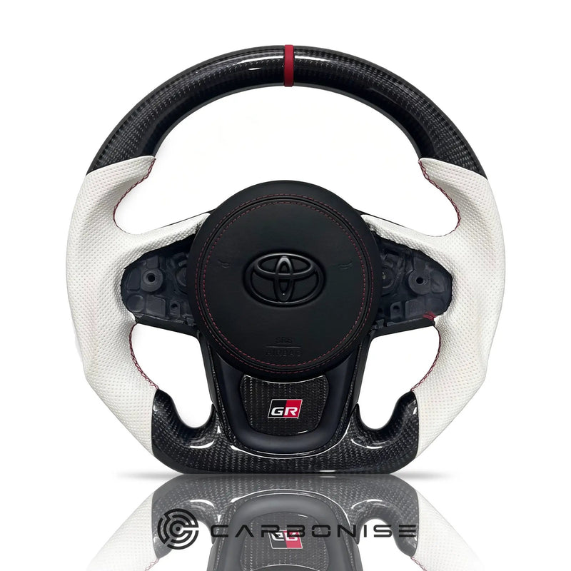 Supra Carbon fiber Steering Wheel (Carbon Fiber+Perforated Leather)#04 by CARBONISE