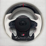 Supra Carbon fiber Steering Wheel (Carbon Fiber+Perforated Leather)#04 by CARBONISE