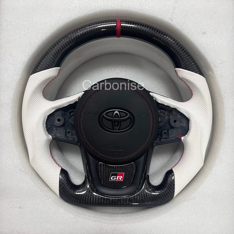 Supra Carbon fiber Steering Wheel (Carbon Fiber+Perforated Leather)#04 by CARBONISE