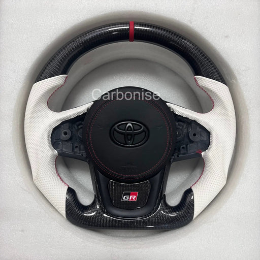 Supra Carbon fiber Steering Wheel (Carbon Fiber+Perforated Leather)#04 by CARBONISE