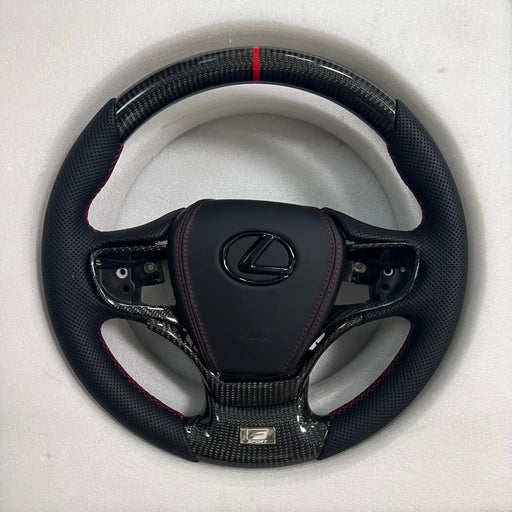 Lexus Steering Wheel (Carbon Fiber+Perforated Leather) by CARBONISE