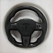 Tesla Steering Wheel (Carbon Fiber+Alcantara)#08 by CARBONISE