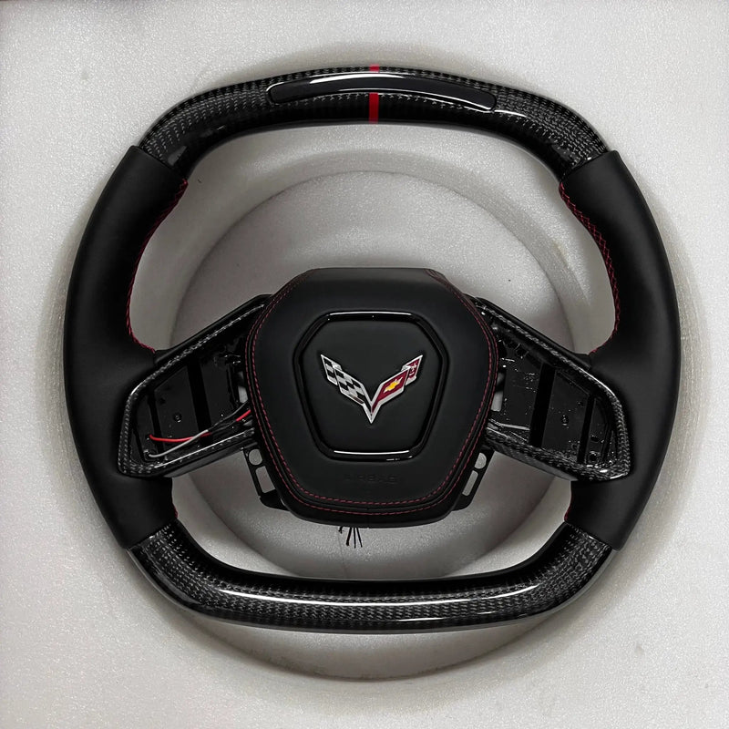 Chevrolet Steering Wheel (Forged Carbon Fiber+Perforated Leather) @1 by CARBONISE