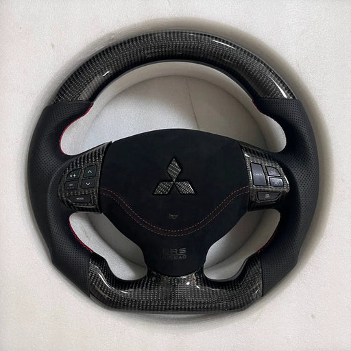 Mitsubishi Lancer Steering Wheel (Carbon Fiber+Perforated Leather) by CARBONISE
