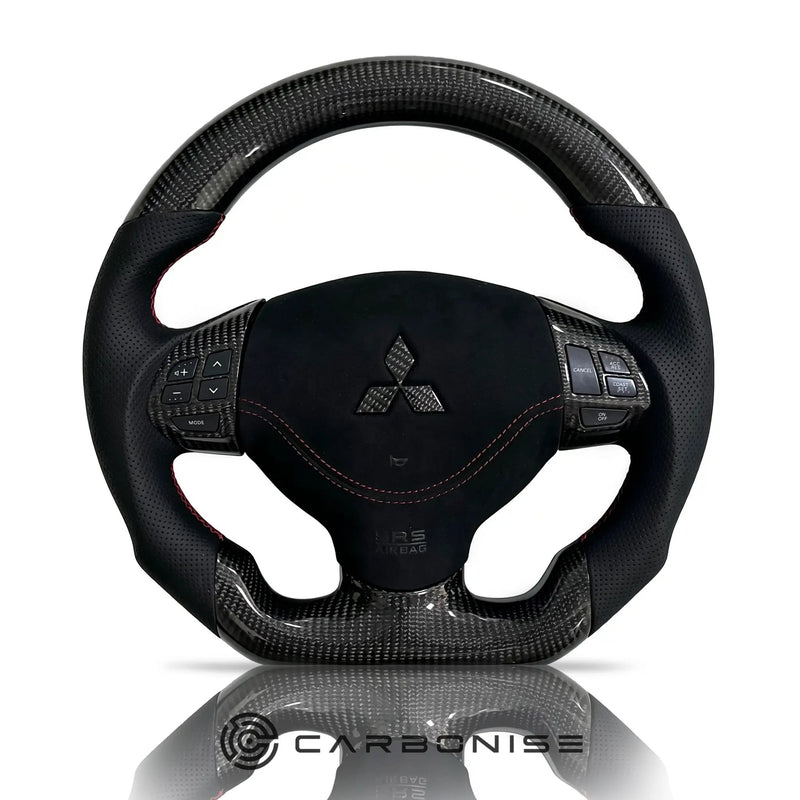 Mitsubishi Lancer Steering Wheel (Carbon Fiber+Perforated Leather) by CARBONISE