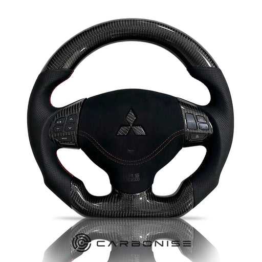 Mitsubishi Lancer Steering Wheel (Carbon Fiber+Perforated Leather) by CARBONISE