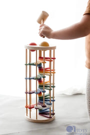 Pound a Ball Tower - QToys | Wooden Toy NZ by Curious Moonbeam