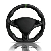 Tesla Steering Wheel (Forged Matte Carbon Fiber+Perforated Leather)#09 by CARBONISE
