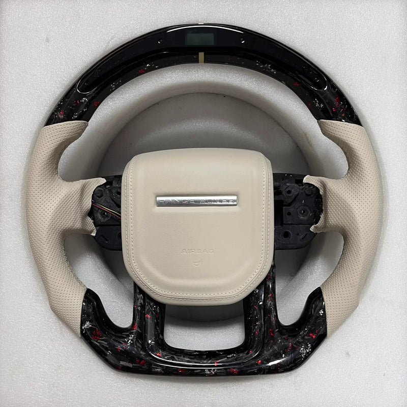 Range Rover Steering Wheel (Forged Carbon Fiber+Perforated Leather) #1 by CARBONISE
