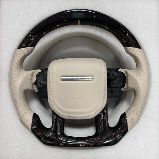 Range Rover Steering Wheel (Forged Carbon Fiber+Perforated Leather) #1 by CARBONISE