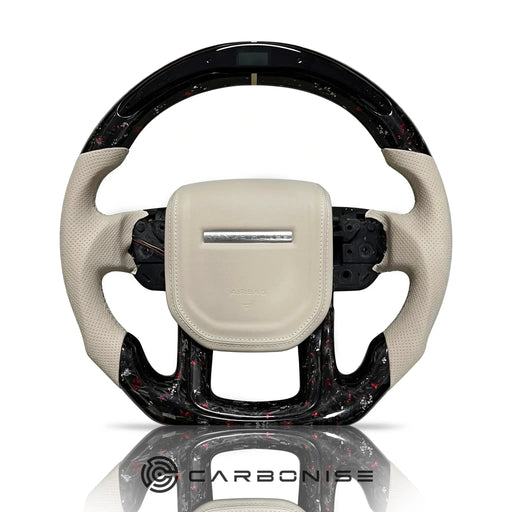 Range Rover Steering Wheel (Forged Carbon Fiber+Perforated Leather) #1 by CARBONISE