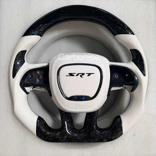 Dodge Steering Wheel(Forged Carbon Fiber+Perforated Leather) #05 by CARBONISE