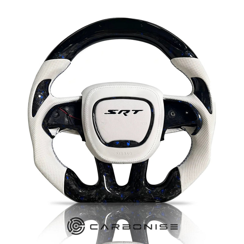 Dodge Steering Wheel(Forged Carbon Fiber+Perforated Leather) #05 by CARBONISE