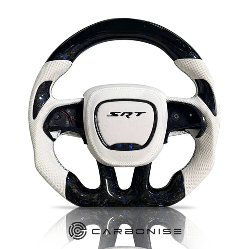 Dodge Steering Wheel(Forged Carbon Fiber+Perforated Leather) #05 by CARBONISE