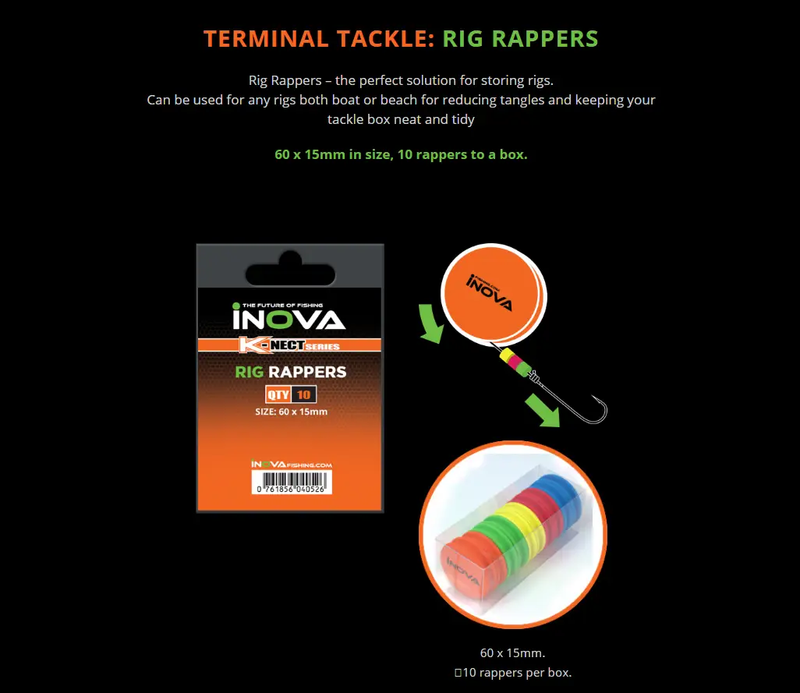 INOVA Rig Rappers Foam Rig Winder Trace Storage Solution by Lure Me