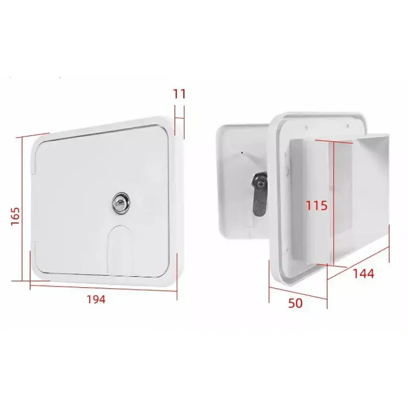 Caravan Utility Door Access Hatch Rectangle 194x165mm RV Motorhome Lock by salelink.co.nz