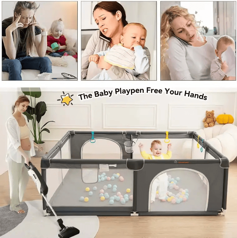 Kiwi Grab Kiwi Grab Baby Playpen dark grey 180x150cm Baby Playpen dark grey 180x150cm