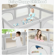 Baby Playpen light grey 180x150cm by Kiwi Grab