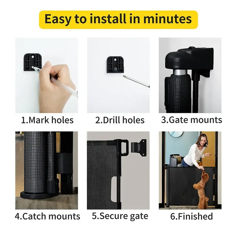 Kiwi Grab Kiwi Grab Baby retractable safety gate Black Baby retractable safety gate Black
