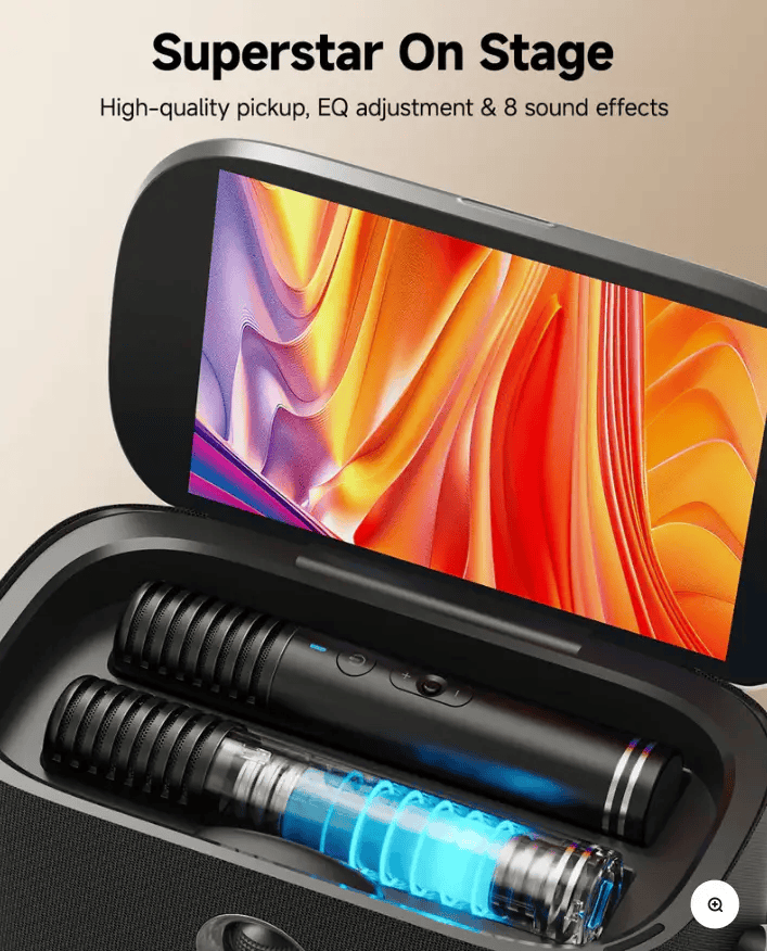 Ikarao S2 Karaoke Machine System With 8″ Touch Screen Wireless Mic by Kiwi Grab