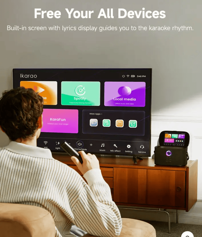 Ikarao S2 Karaoke Machine System With 8″ Touch Screen Wireless Mic by Kiwi Grab
