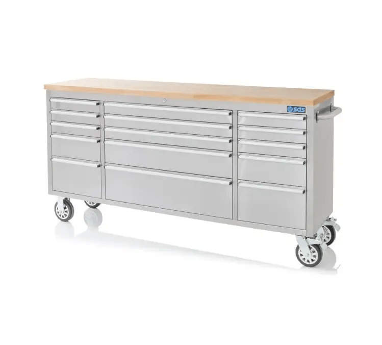 Kiwi Grab Kiwi Grab 72 Inch 15 Drawers stainless Steel Tool Chest workbench 72 Inch 15 Drawers stainless Steel Tool Chest workbench