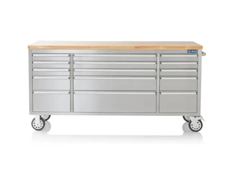 Kiwi Grab Kiwi Grab 72 Inch 15 Drawers stainless Steel Tool Chest workbench 72 Inch 15 Drawers stainless Steel Tool Chest workbench