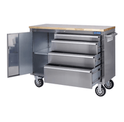 Kiwi Grab Kiwi Grab 48 inch Stainless Steel 4 Drawer Work Bench tool chest Tool Box Chest Cabinet 48 inch Stainless Steel 4 Drawer Work Bench tool chest Tool Box Chest Cabinet