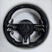 Mercedes-Benz Steering Wheel (Forged Carbon Fiber+Perforated Leather) #Q52 by CARBONISE