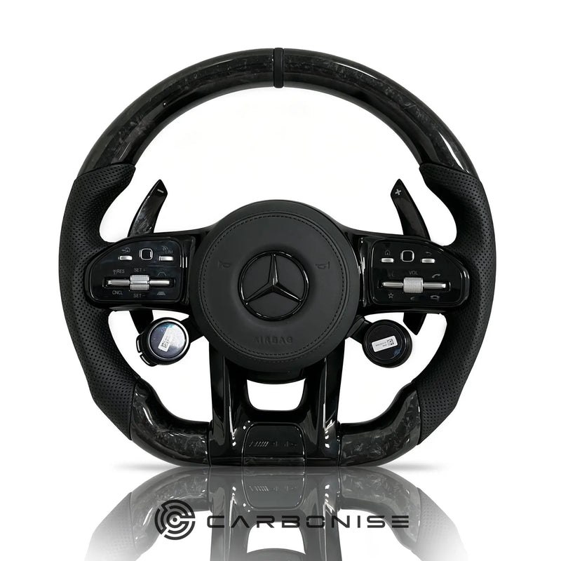 Mercedes-Benz Steering Wheel (Forged Carbon Fiber+Perforated Leather) #07 by CARBONISE