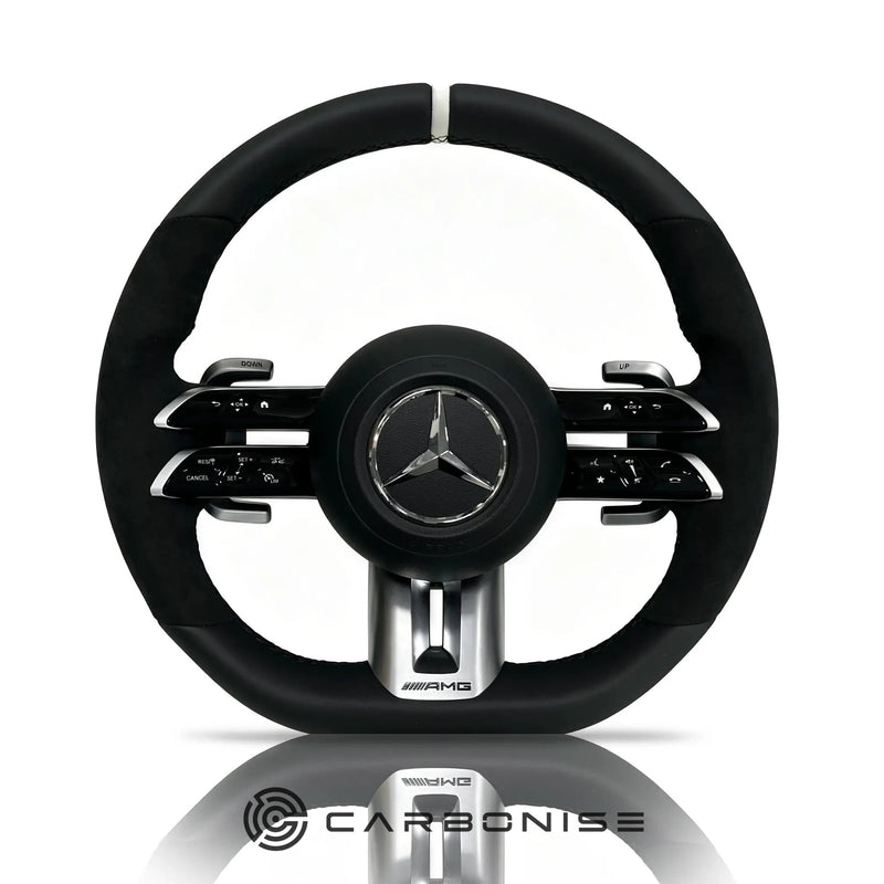 Mercedes-Benz Steering Wheel (Smooth Leather+Alcantara) #Q35 by CARBONISE