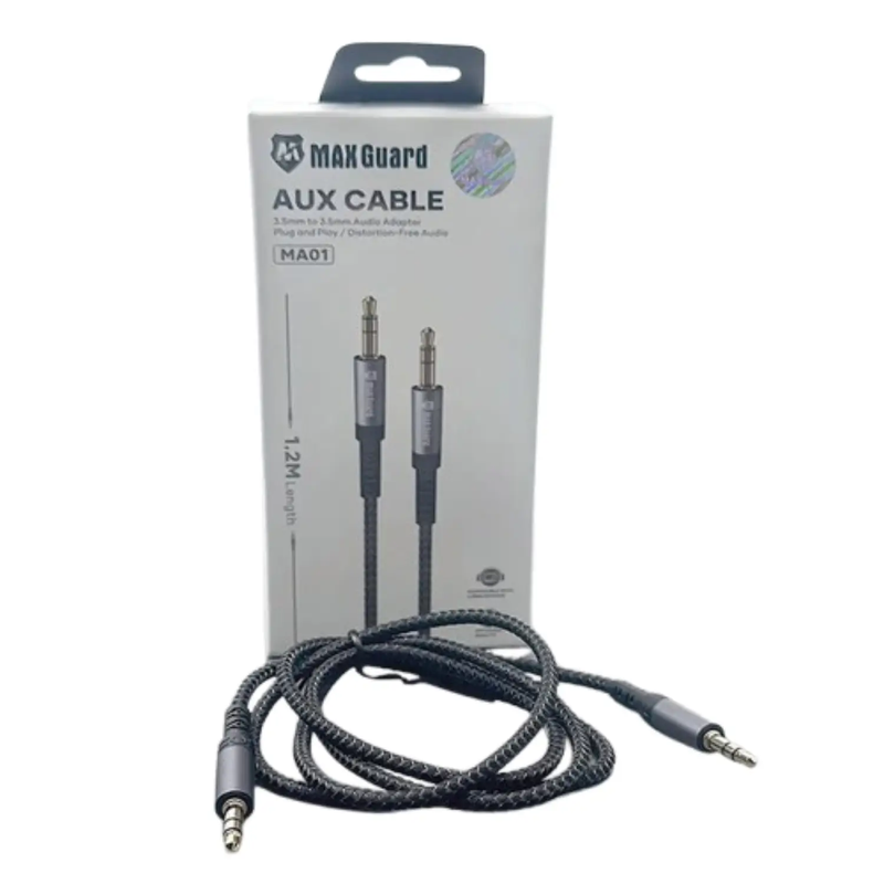 Maxguard 1.2m Plug and Play Aux 3.5mm Cable MA01 by 9eight5