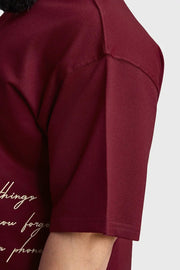 Inspiration Oversized T-shirt Maroon by Fuaark Nz