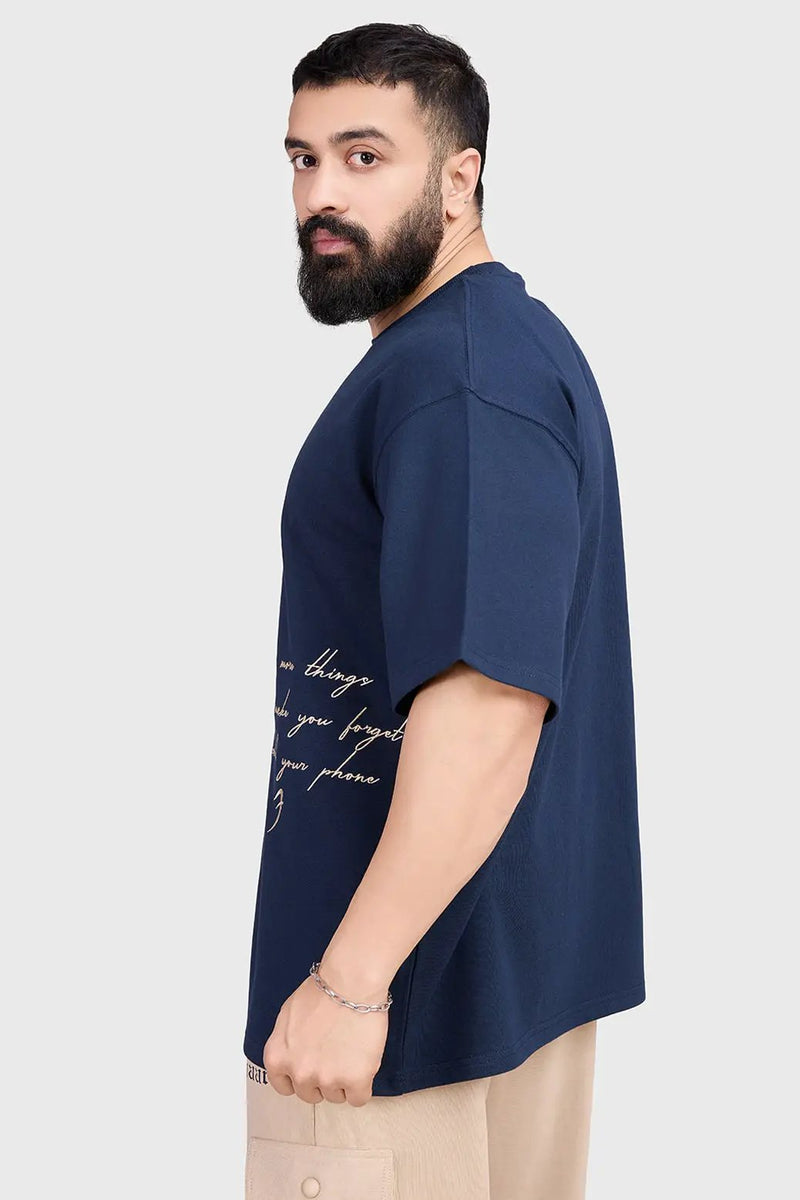 Inspiration Oversized T-shirt Navy by Fuaark Nz