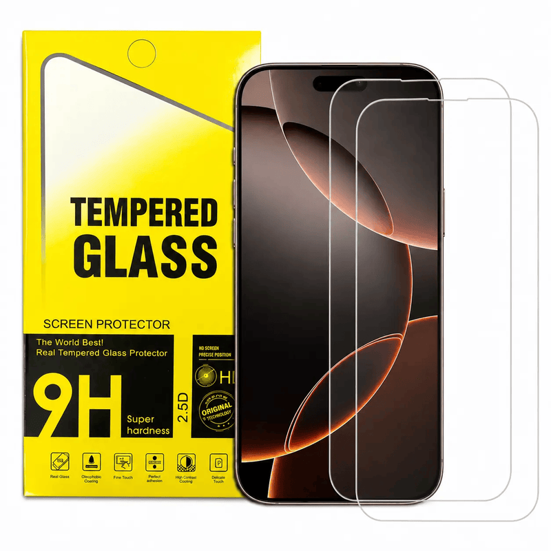 techplus IPhone 14 Pro Max Tempered Glass Screen Protector 2 Pack 9H HD Clear 2.5D Edge IPhone 14 Pro Max Tempered Glass Screen Protector