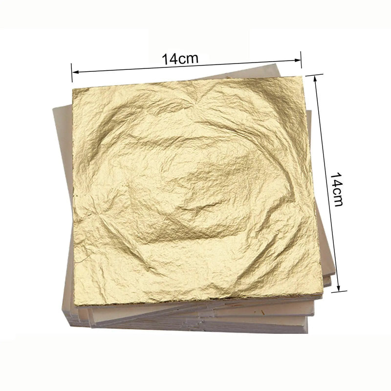 100 Sheets Gold Leaf Foil Paper Gilding Art Craft 14x14cm by salelink.co.nz