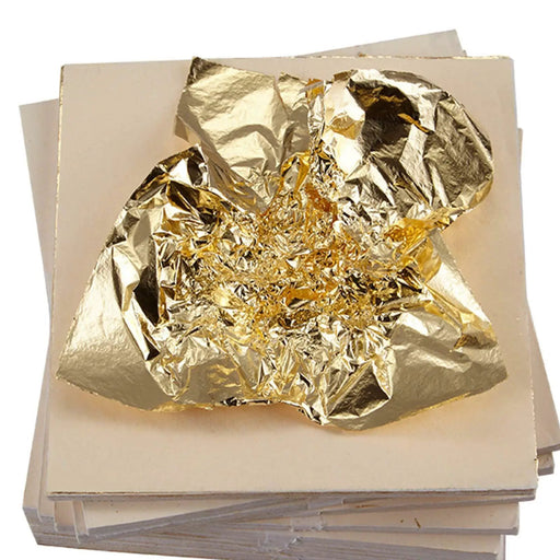 100 Sheets Gold Leaf Foil Paper Gilding Art Craft 14x14cm by salelink.co.nz