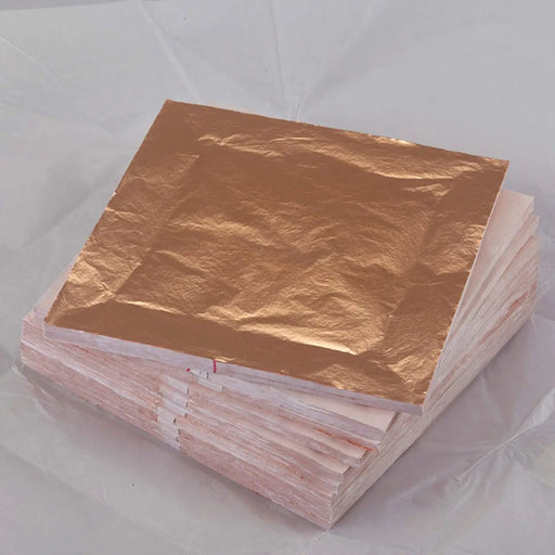 100 Sheets Copper Leaf Foil Paper Gilding Art Craft 14x14cm by salelink.co.nz